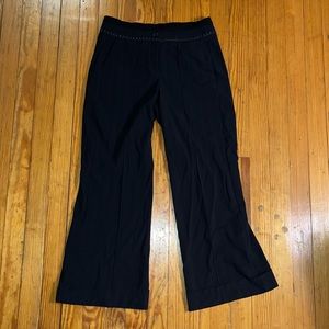 Marithé & François Girbaud black textured pinstripe cropped dress wide pants 5